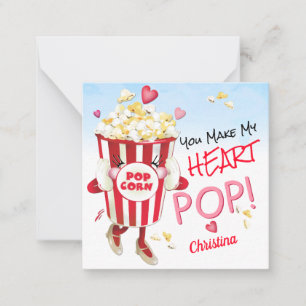 Liebenswertes Popcorn Lustige Valentinskarte für d Mitteilungskarte