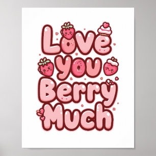 Liebenswertes Rosa "Liebe dich" für Foodies Poster