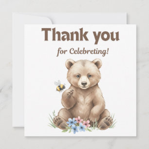 Liebenswürdig, Grizzlybärenjunges Baby Shower Dankeskarte
