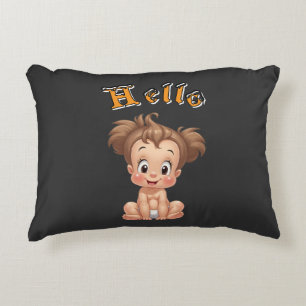 Liebenswürdige Cartoon Baby Sitting Cheerfully wit Dekokissen