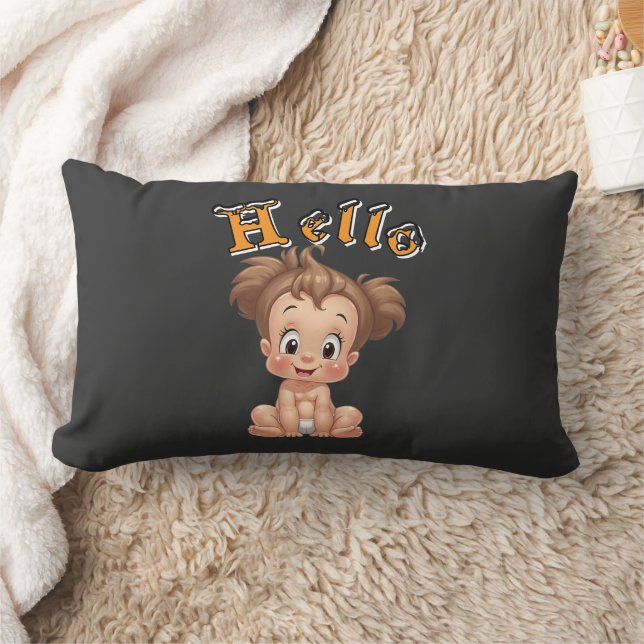 Liebenswürdige Cartoon Baby Sitting Cheerfully wit Lendenkissen (Decke)