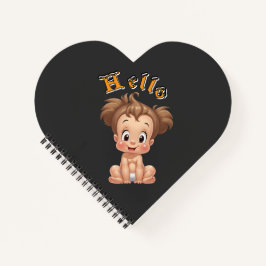 Liebenswürdige Cartoon Baby Sitting Cheerfully wit Notizbuch
