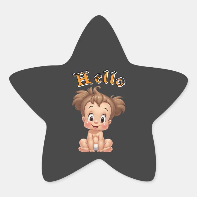 Liebenswürdige Cartoon Baby Sitting Cheerfully wit Stern-Aufkleber (Vorderseite)