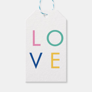 LIEBENSWÜRDIGE farbige Valentinstag-Typografie Geschenkanhänger