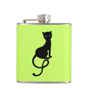 Liebenswürdige schlechte Katzen-Silhouette - Flachmann