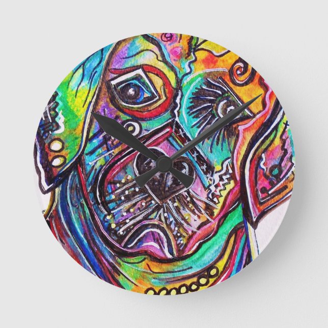 Liebenswürdiger Labrador Runde Wanduhr (Vorderseite)