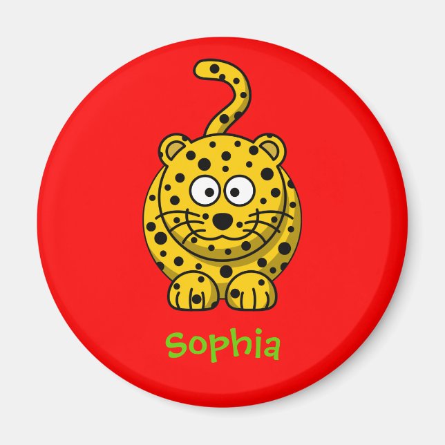 Liebenswürdiger Leopard Magnet (Vorne)