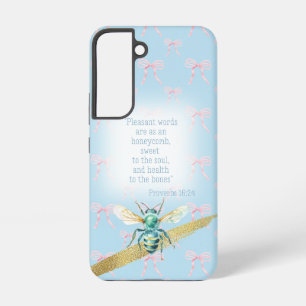 Liebenswürdiger Pastell Blau Rosa Schleife Glaube Samsung Galaxy Hülle