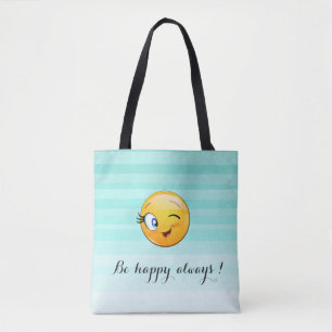 Liebenswürdiger zwinkerndes Emoji-Gesicht - Sei im Tasche