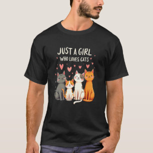 Liebenswürdiges Mädchen liebt Katzen Glückliche Ku T-Shirt