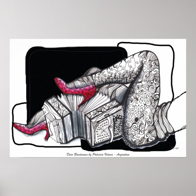 Lieber Bandoneon Tango Poster (Vorne)