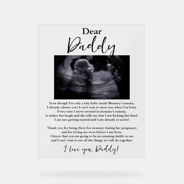 Lieber Daddy Baby Geem Acrylschild (Vorderseite)