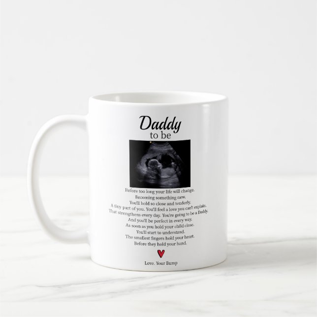 Lieber Daddy, von ungeborenem Baby Gedicht zu sein Kaffeetasse (Links)