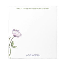 Lieber Gott, hilf mir, floraler Notepad Notizblock