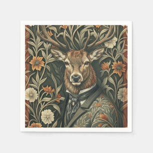 Lieber Hirsch im Vintage-Kleid Magic Woodland Serviette