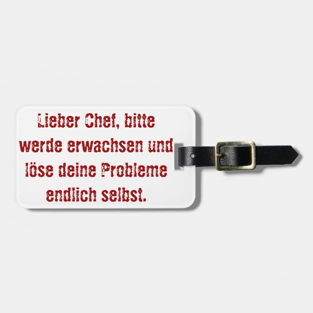 "Lieber Koch, bitte." Gepäckanhänger (Vorderseite horizontal)