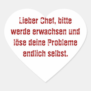 "Lieber Koch, bitte." Herz-Aufkleber