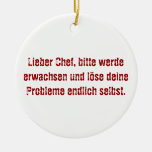 "Lieber Koch, bitte." Keramikornament