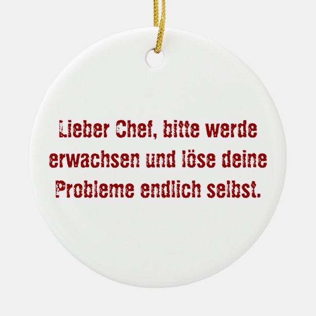 "Lieber Koch, bitte." Keramikornament (Vorne)