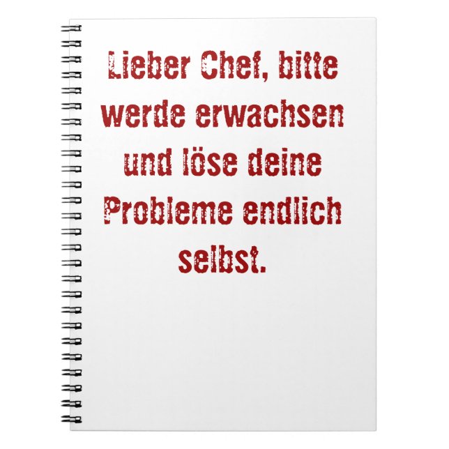 "Lieber Koch, bitte." Notizblock (Vorderseite)