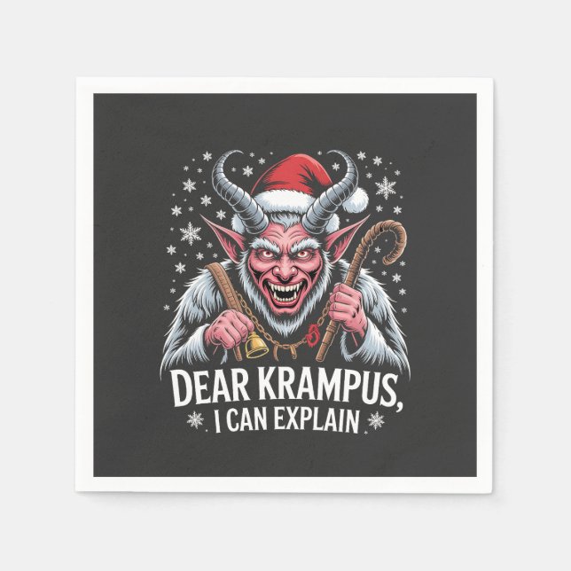 Lieber Krampus Ich kann Weihnachten Weihnachten er Serviette (Vorderseite)