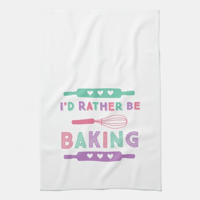 Lieber Rosa Lila Backen Geschirrtuch (Vertikal)