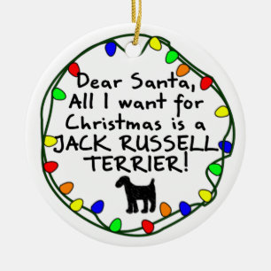 Lieber Sankt-Jack-Russell-Terrier Keramikornament