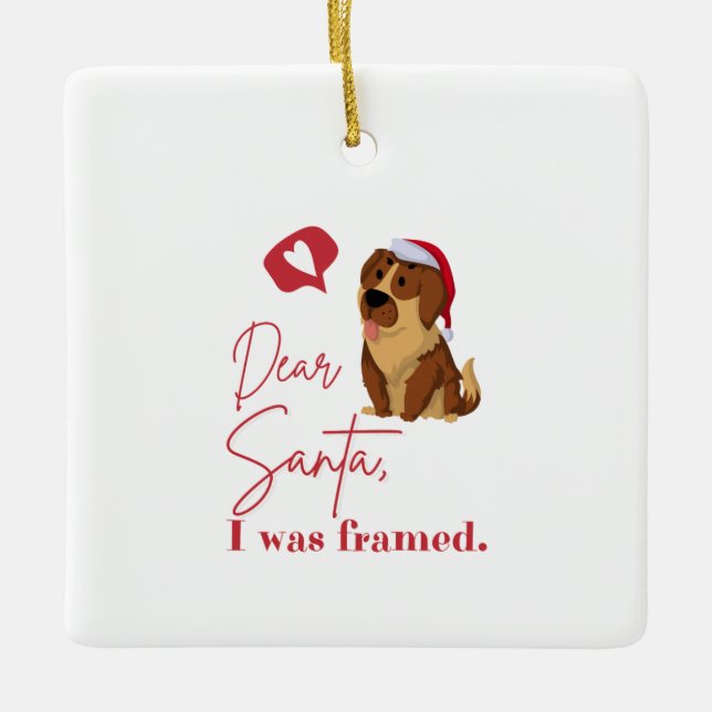 lieber Santa, gerahmt Keramikornament (Vorderseite)