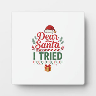 Lieber Santa hat Weihnachtsmütze Geschenkbox auspr Fotoplatte