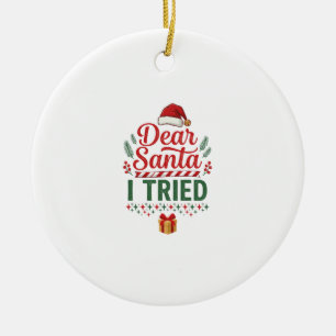 Lieber Santa hat Weihnachtsmütze Geschenkbox auspr Keramik Ornament