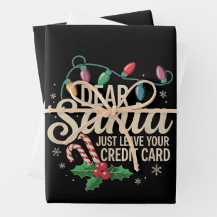 Lieber Santa, hinterlasse einfach deine Kreditkart Geschenkpapier Set