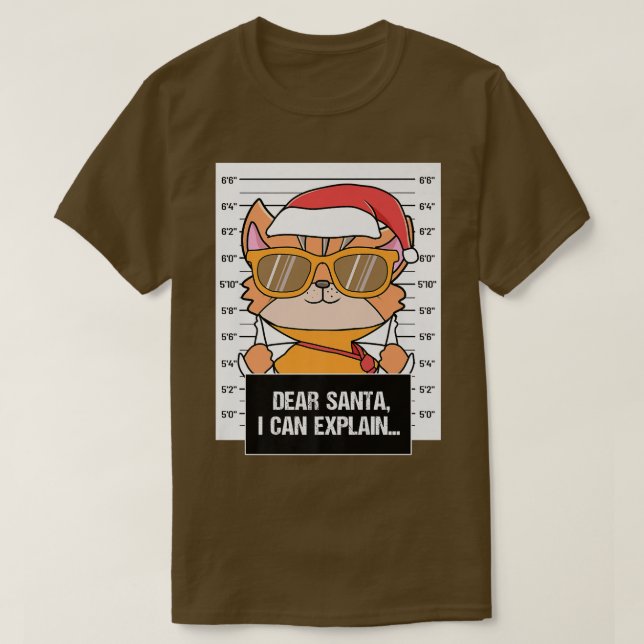 Lieber Santa I Can Eplain Cat Puss Criminal Christ T-Shirt (Design vorne)