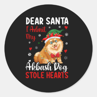 Lieber Santa, ich gebe zu, mein Akbash-Hund habe H Runder Aufkleber