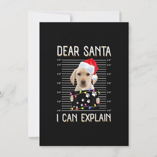 Lieber Santa Labrador, ich kann Weihnachtshund erk Einladung (Vorderseite)