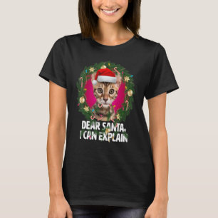 Lieber Santa Niedliche Bengalische Katze war unart T-Shirt