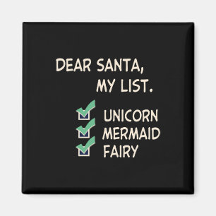 Lieber Santa Unicorn Meerjungfrau Fairy Weihnachte Magnet