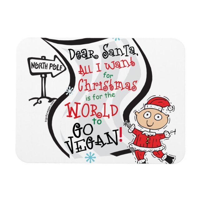 Lieber Santa Vegan Wish Magnet (Horizontal)