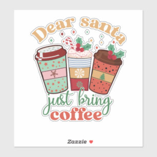 Lieber Weihnachten bringen Kaffee Weihnachten. Aufkleber