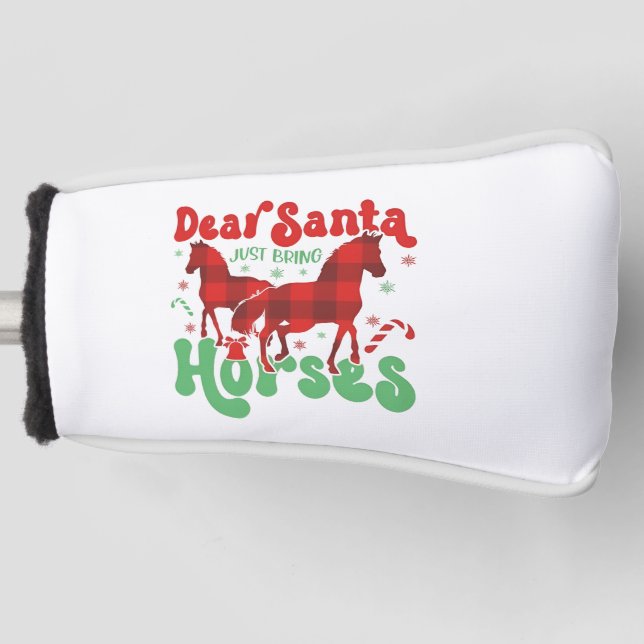 Lieber Weihnachten Bringen Sie die Pferde Weihnach Golf Headcover (Vorderseite)