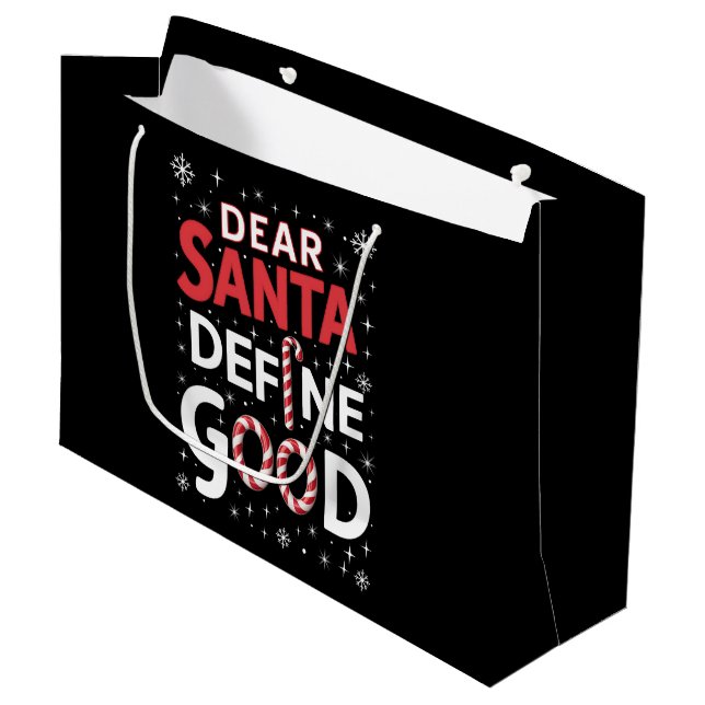 Lieber Weihnachten definieren gute Weihnachtsfeier Große Geschenktüte (Vorderseite Schrägansicht)