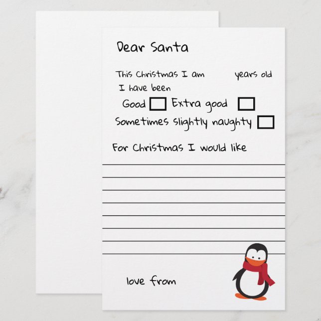 Lieber Weihnachten ein Personalisierter Brief an d (Vorne/Hinten)