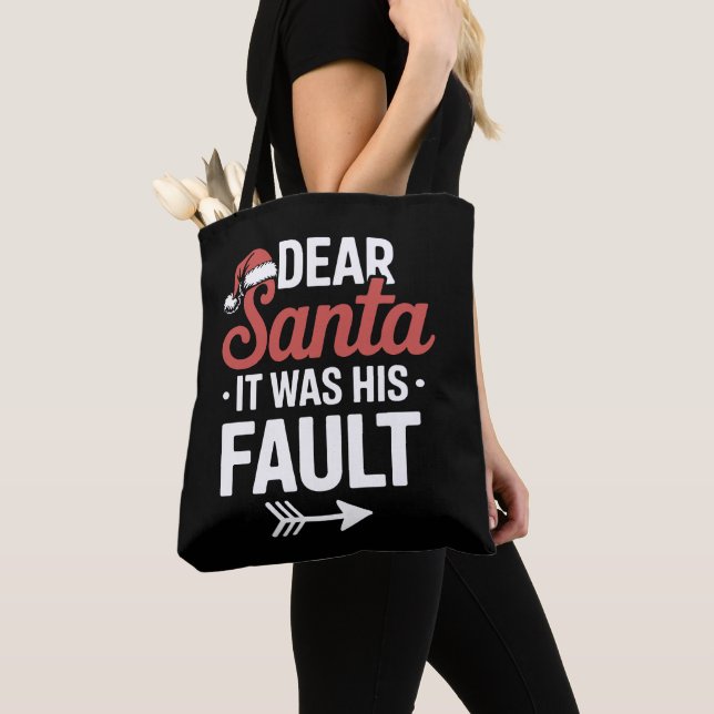 Lieber Weihnachten Es war sein Fehler Weihnachtspa Tasche (Von Nahem)