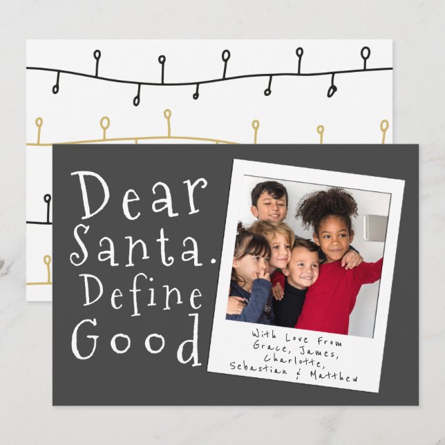 Lieber Weihnachten Gute Weihnachtskarte definieren Einladung (Vorne/Hinten)