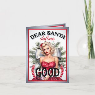 Lieber Weihnachten gutes Retro Pinup definieren Dankeskarte
