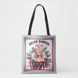 Lieber Weihnachten gutes Retro Pinup definieren Tasche