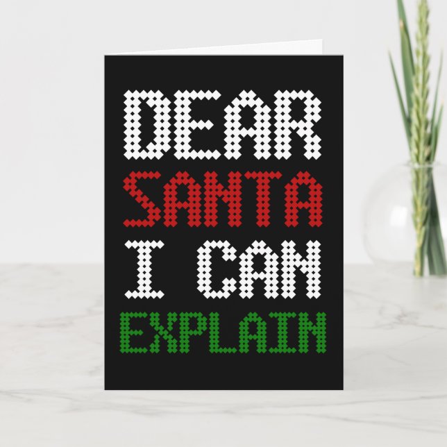Lieber Weihnachten Ich kann dem Weihnachtsmann ein Karte (Vorderseite)