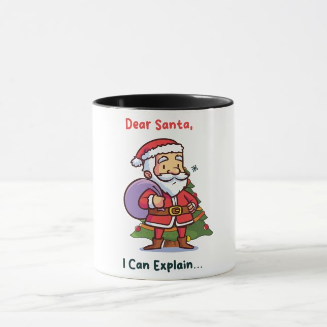Lieber Weihnachten, ich kann erklären - Funny Chri Tasse (Zentrum)