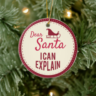 Lieber Weihnachten Ich kann erklären, Funny Weihna Keramik Ornament