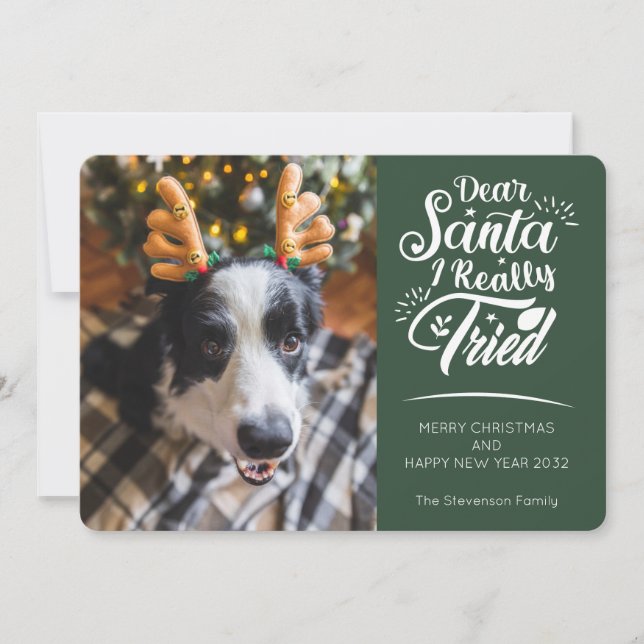 Lieber Weihnachten Ich versuchte Hund Foto Spaß We (Vorderseite)