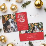Lieber Weihnachten Ich versuchte Hund Foto Spaß We<br><div class="desc">Schicken Sie diese niedliche und lustige Urlaubskarte an Ihre Familie und Freunde, um Weihnachtsjubeln zu verbreiten. Diese Karte zeigt eine trendige und moderne Typografie, die in weißen handgeschriebenen Schriftart "Lieber Santa I wirklich versucht" steht. Fügen Sie einfach eines Ihrer Lieblings-Hundebilder hinzu, um die Vorderseite der Karte zu personalisieren. Die Rückseite...</div>